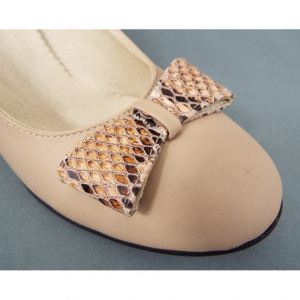 Pantofi dama eleganti din piele naturala bej cod P328 - Img 6