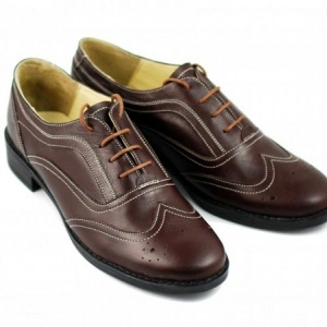 Pantofi dama maro casual-eleganti din piele naturala Oxford