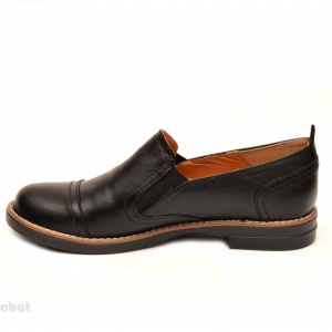 Pantofi dama negri casual-eleganti din piele naturala cu elastic cod P104 - Img 4