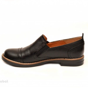 Pantofi dama negri casual-eleganti din piele naturala cu elastic