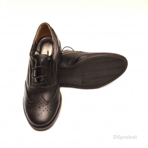 Pantofi dama negri casual-eleganti din piele naturala Oxford Black 