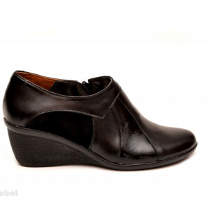 Pantofi dama negri din piele naturala tip botine