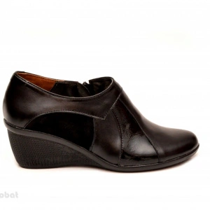 Pantofi dama negri din piele naturala tip botine