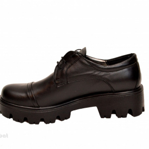 Pantofi dama negri lucrati manual din piele naturala 