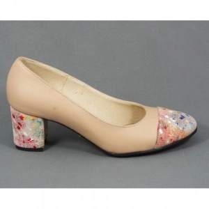 Pantofi eleganti dama bej din piele naturala