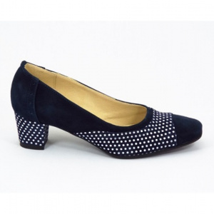 Pantofi eleganti dama bleumarin din piele naturala velur