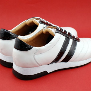 Pantofi sport dama piele naturala alb cu negru cod P86 - Made in Romania - Img 8