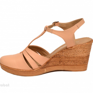 Sandale dama bej cu platforma din piele naturala cod S55BEJ - Img 4