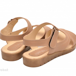 Sandale dama piele naturala bej cu talpa joasa cod S46 - Img 2