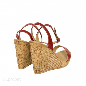 Sandale dama rosii cu platforma de 10,5 cm cm din piele naturala cod S53ROSU - Img 2