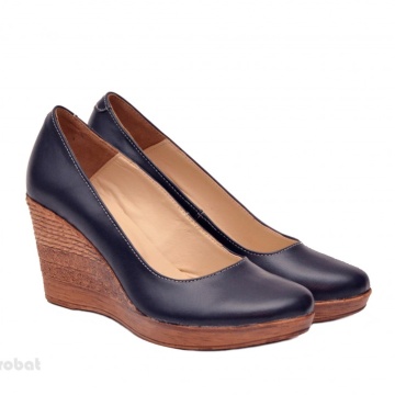 36 - Pantofi bleumarin dama eleganti - casual din piele naturala cod P140