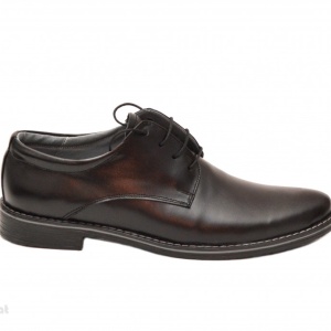 Pantofi bărbați negri casual-eleganți din piele naturală cu șiret – versatilitate și stil