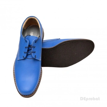 Pantofi albastru electric barbati piele naturala casual-office 