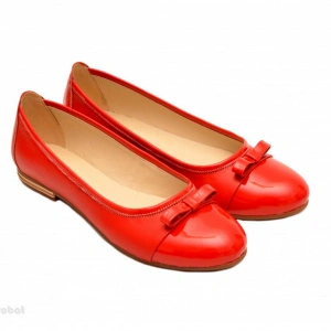 Balerini dama rosii din piele naturala cod B19
