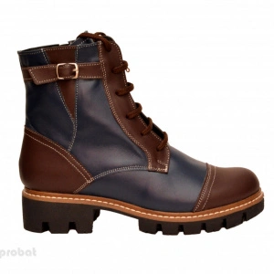 Bocanci dama piele naturala Bleumarin cu Maro sport-casual