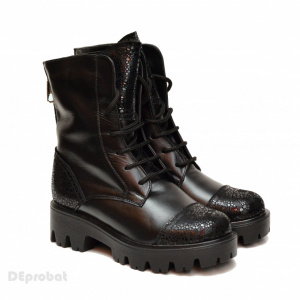 Bocanci negri dama piele naturala sport-casual cod BOC14NM - Made in Romania