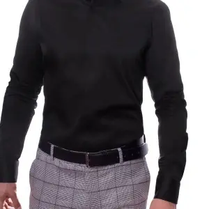 Camasa barbati Neagra Slim Fit cu nasturi ascunsi - | ZR37N