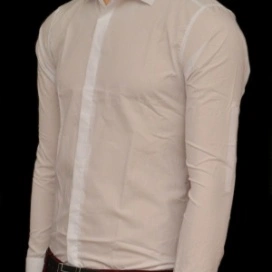 Camasa Alba Slim Fit cu nasturi ascunsi 