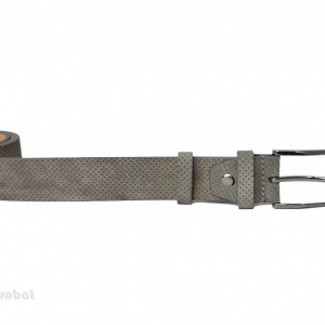 Curea piele naturala intoarsa gri (latime 3,5 cm) - Made in Romania C144 - Img 2