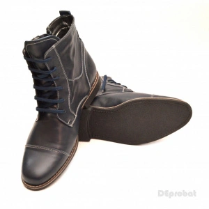 Ghete barbati piele naturala Bleumarin casual-elegante cu siret