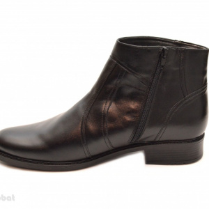 Ghete barbati piele naturala Negre casual-elegante cu fermoar deprobat