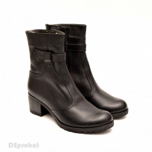 Ghete dama casual-elegante negre din piele naturala cod G20