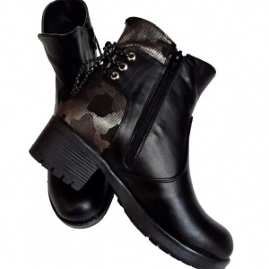 Ghete dama negre din piele naturala cod G301