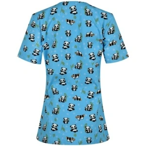 Halat medical albastru cu panda - cu capse