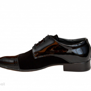 Pantofi barbati piele naturala negri casual-eleganti