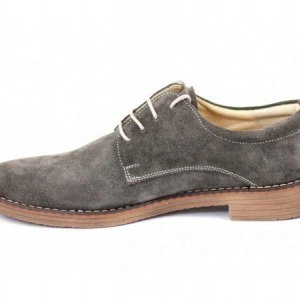 Pantofi barbati piele naturala velur gri casual-eleganti