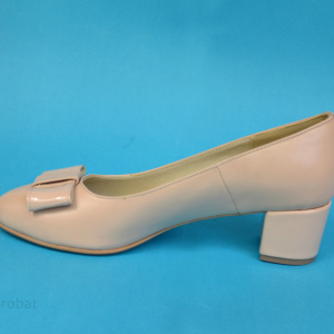 Pantofi bej dama casual-eleganti din piele naturala