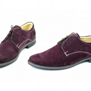 Pantofi bordo barbati piele naturala velur casual-office