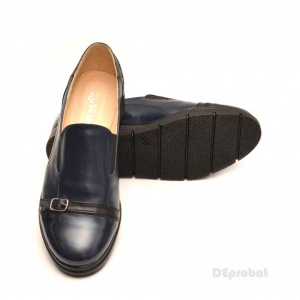 Pantofi dama bleumarin sport-casual din piele naturala cu elastic