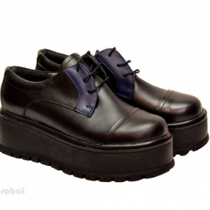 Pantofi dama cu talpa inalta 5,5 cm din piele naturala cod P177
