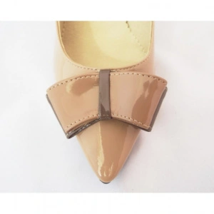 Pantofi dama eleganti bej lacuit din piele naturala