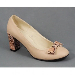 Pantofi dama eleganti din piele naturala bej cod P328