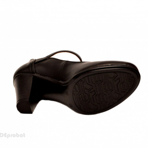 Pantofi dama eleganti din piele naturala negri cu toc de 7 cm