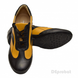 Pantofi dama galben din piele naturala cu siret cod P29 - Img 5