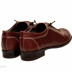 Pantofi dama grena cu siret elastic din piele naturala