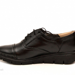 Pantofi dama negri casual-eleganti din piele naturala