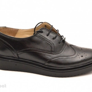 Pantofi dama negri casual-eleganti din piele naturala Oxford Black