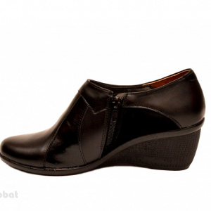 Pantofi dama negri din piele naturala tip botine