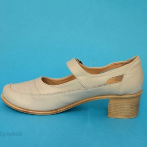 Pantofi dama piele naturala bej cu platforma 