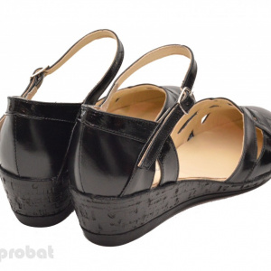 Pantofi dama piele naturala negri cu bareta cod P19 - Made in Romania - Img 2