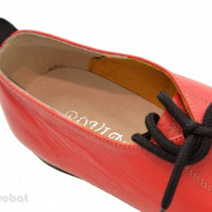 Pantofi dama rosii din piele naturala cu talpa joasa