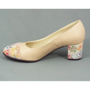 Pantofi eleganti dama bej din piele naturala
