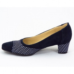 Pantofi eleganti dama bleumarin din piele naturala velur