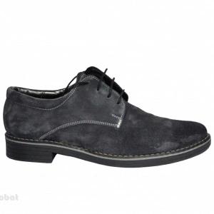 Pantofi gri petrol barbati piele naturala velur casual-offic