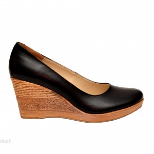 Pantofi negri dama eleganti - casual din piele naturala talpa ortopedica