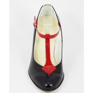 Pantofi stiletto lacuiti dama eleganti din piele naturala